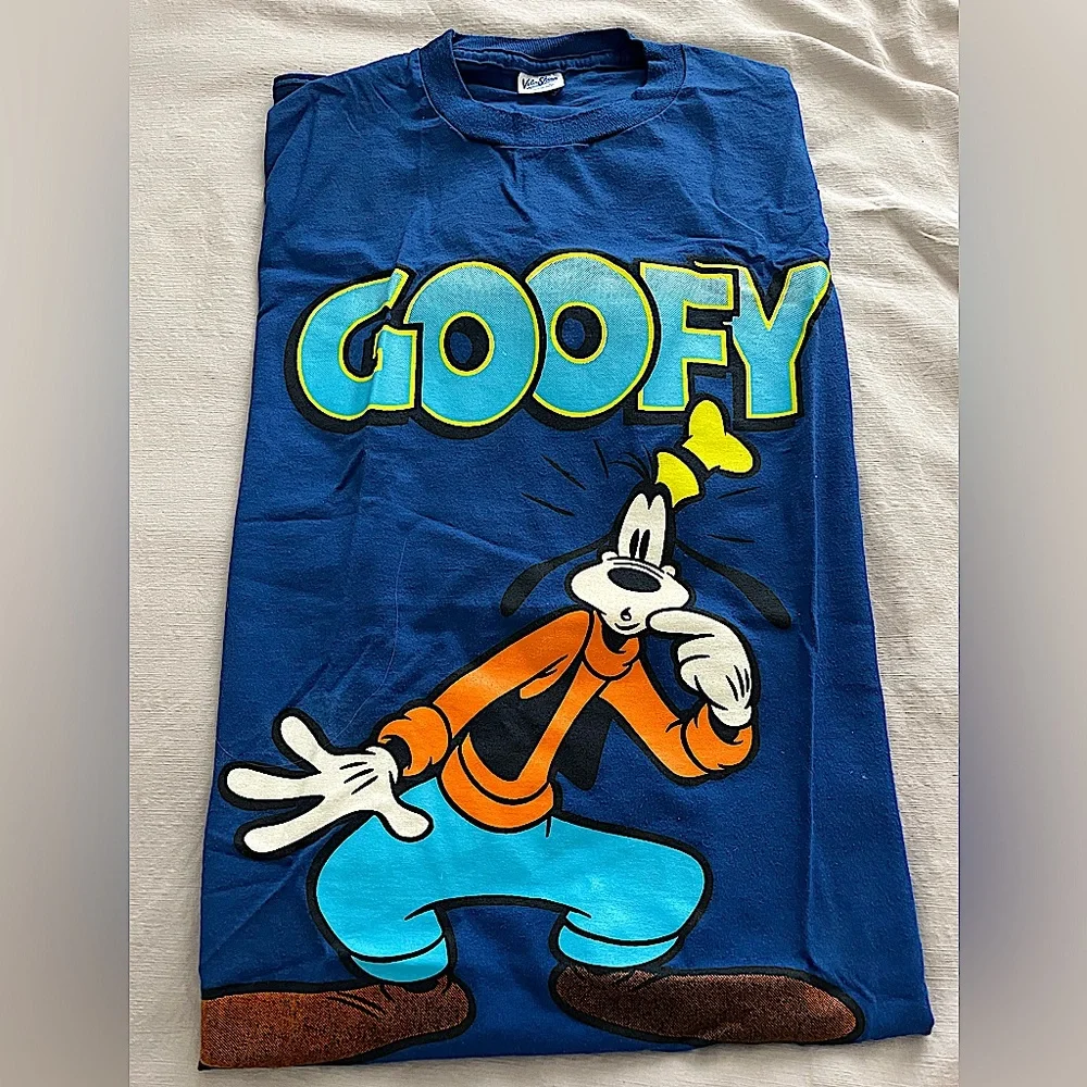 vintage deadstock Goofy big print shirt Velva Sheen tee - 80s 90s Disney NWOT - Picture 5 of 7